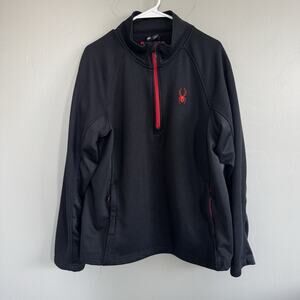 Spyder Men's Boundless Half Zip Pullover Black Sz L Style SPFD0033-001